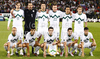 Team of Slovenia before football match of first round of UEFA European championships qualifications between Slovenia and Northern Ireland. Match between Slovenia and Northern Ireland was played on Friday, 3rd of September 2010 in Ljudski Vrt arena in Maribor, Slovenia.
