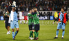 Players of Northern Ireland celebrating their victory after football match of first round of UEFA European championships qualifications between Slovenia and Northern Ireland. Match between Slovenia and Northern Ireland was played on Friday, 3rd of September 2010 in Ljudski Vrt arena in Maribor, Slovenia.
