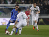 Giampaolo Pazzini of Italy (L) and Bojan Jokic of Slovenia (R) during football match of UEFA European championships qualifications between Slovenia and Italy. Match between Slovenia and Italy was played on Friday, 25th of March 2011 in Stozice arena in Ljubljana, Slovenia.
