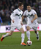 Valter Birsa of Slovenia (L) and Robert Koren of Slovenia (R) during football match of UEFA European championships qualifications between Slovenia and Italy. Match between Slovenia and Italy was played on Friday, 25th of March 2011 in Stozice arena in Ljubljana, Slovenia.

