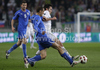 Domenico Criscito of Italy and Robert Koren of Slovenia during football match of UEFA European championships qualifications between Slovenia and Italy. Match between Slovenia and Italy was played on Friday, 25th of March 2011 in Stozice arena in Ljubljana, Slovenia.
