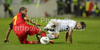 Yassine El Ghanassy of Belgium (L) and Bojan Jokic of Slovenia (R) during friendly football match between Slovenia and Belgium. Match between Slovenia and Belgium was played on Wednesday, 10th of August 2011 in Stozice arena in Ljubljana, Slovenia.

