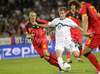 Valter Birsa of Slovenia (R) and Timmy Simons of Belgium (L) during friendly football match between Slovenia and Belgium. Match between Slovenia and Belgium was played on Wednesday, 10th of August 2011 in Stozice arena in Ljubljana, Slovenia.
