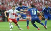 Jakub Blaszczykowski of Poland and Giorgos Karagounis of Greece during UEFA Football Euro 2012 match between Poland and Greece. Match of UEFA Football European Championships 2012 between Poland and Greece was played on Friday, 9th of June 2012 in Warszawa, Poland.
