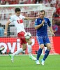 Robert Lewandowski of Poland and Avraam Papadopoulos of Greece during UEFA Football Euro 2012 match between Poland and Greece. Match of UEFA Football European Championships 2012 between Poland and Greece was played on Friday, 9th of June 2012 in Warszawa, Poland.

