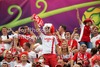 Polish fans during UEFA Football Euro 2012 match between Poland and Greece. Match of UEFA Football European Championships 2012 between Poland and Greece was played on Friday, 9th of June 2012 in Warszawa, Poland.
