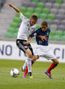 Nico Brandenburger of Germany (L) and Mohamed Chemlal of France (R) during football match between Germany and France of UEFA U17 European championships. UEFA U17 European championships football match between Germany and France, was played on Thursday, 10th of May 2012, in Stozice Stadium in Ljubljana, Slovenia.
