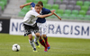 Nico Brandenburger of Germany (L) and Mohamed Chemlal of France (R) during football match between Germany and France of UEFA U17 European championships. UEFA U17 European championships football match between Germany and France, was played on Thursday, 10th of May 2012, in Stozice Stadium in Ljubljana, Slovenia.
