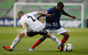 Thomas Lemar of France (R) and Pascal Itter of Germany (L) during football match between Germany and France of UEFA U17 European championships. UEFA U17 European championships football match between Germany and France, was played on Thursday, 10th of May 2012, in Stozice Stadium in Ljubljana, Slovenia.
