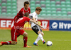 Maximilian Meyer of Germany (R) surrounded by Sebastian Rudol of Poland (back) and Rafal Wlodarczyk of Poland (front) during football half final match of UEFA U17 European championships between Germany and Poland. Half final match of UEFA U17 European championships football between Germany and Poland, was played on Sunday, 13th of May 2012, in Stozice Stadium in Ljubljana, Slovenia.
