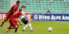 Maximilian Meyer of Germany (R) surrounded by Sebastian Rudol of Poland (back) and Rafal Wlodarczyk of Poland (front) during football half final match of UEFA U17 European championships between Germany and Poland. Half final match of UEFA U17 European championships football between Germany and Poland, was played on Sunday, 13th of May 2012, in Stozice Stadium in Ljubljana, Slovenia.
