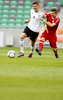Leon Goretzka of Germany (L) and Karol Linetty of Poland (R) during football half final match of UEFA U17 European championships between Germany and Poland. Half final match of UEFA U17 European championships football between Germany and Poland, was played on Sunday, 13th of May 2012, in Stozice Stadium in Ljubljana, Slovenia.
