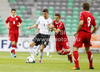Leon Goretzka of Germany (L) and Karol Linetty of Poland (R) during football half final match of UEFA U17 European championships between Germany and Poland. Half final match of UEFA U17 European championships football between Germany and Poland, was played on Sunday, 13th of May 2012, in Stozice Stadium in Ljubljana, Slovenia.
