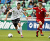 Said Benkarit of Germany (L) and Gracjan Horoszkiewicz of Poland (R) during football half final match of UEFA U17 European championships between Germany and Poland. Half final match of UEFA U17 European championships football between Germany and Poland, was played on Sunday, 13th of May 2012, in Stozice Stadium in Ljubljana, Slovenia.
