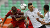 Niklas Sule of Germany (R) and Sebastian Rudol of Poland (L) during football half final match of UEFA U17 European championships between Germany and Poland. Half final match of UEFA U17 European championships football between Germany and Poland, was played on Sunday, 13th of May 2012, in Stozice Stadium in Ljubljana, Slovenia.
