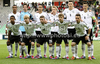 Germany team before start of football half final match of UEFA U17 European championships between Germany and Poland. Half final match of UEFA U17 European championships football between Germany and Poland, was played on Sunday, 13th of May 2012, in Stozice Stadium in Ljubljana, Slovenia.
