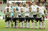 Germany team before start of football half final match of UEFA U17 European championships between Germany and Poland. Half final match of UEFA U17 European championships football between Germany and Poland, was played on Sunday, 13th of May 2012, in Stozice Stadium in Ljubljana, Slovenia.

