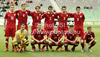 Poland team before start of football half final match of UEFA U17 European championships between Germany and Poland. Half final match of UEFA U17 European championships football between Germany and Poland, was played on Sunday, 13th of May 2012, in Stozice Stadium in Ljubljana, Slovenia.
