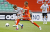 Maximilian Meyer of Germany (L) and Jorrit Hendrix of Netherlands (R) during football final match of UEFA U17 European championships between Germany and Netherlands. Final match of UEFA U17 European championships football between Germany and Netherlands, was played on Wednesday, 16th of May 2012, in Stozice Stadium in Ljubljana, Slovenia.
