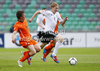 Julian Brandt of Germany (R) and Jorrit Hendrix of Netherlands (L) during football final match of UEFA U17 European championships between Germany and Netherlands. Final match of UEFA U17 European championships football between Germany and Netherlands, was played on Wednesday, 16th of May 2012, in Stozice Stadium in Ljubljana, Slovenia.
