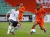Leon Goretzka of Germany (L) and Tonny Trindade de Vilhena of Netherlands (R) during football final match of UEFA U17 European championships between Germany and Netherlands. Final match of UEFA U17 European championships football between Germany and Netherlands, was played on Wednesday, 16th of May 2012, in Stozice Stadium in Ljubljana, Slovenia.
