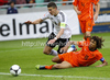 Leon Goretzka of Germany (L) and Nathan Ake of Netherlands (R) fighting for ball during football final match of UEFA U17 European championships between Germany and Netherlands. Final match of UEFA U17 European championships football between Germany and Netherlands, was played on Wednesday, 16th of May 2012, in Stozice Stadium in Ljubljana, Slovenia.
