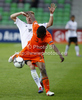 Riechedly Bazoer of Netherlands (front) and Timo Werner of Germany (back) during football final match of UEFA U17 European championships between Germany and Netherlands. Final match of UEFA U17 European championships football between Germany and Netherlands, was played on Wednesday, 16th of May 2012, in Stozice Stadium in Ljubljana, Slovenia.
