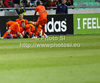 Players of Netherlands celebrate their goal during football final match of UEFA U17 European championships between Germany and Netherlands. Final match of UEFA U17 European championships football between Germany and Netherlands, was played on Wednesday, 16th of May 2012, in Stozice Stadium in Ljubljana, Slovenia.
