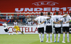 Marc Stendera of Germany shooting penalty shoot while German players are observing him after football final match of UEFA U17 European championships between Germany and Netherlands ended with tie in regular time . Final match of UEFA U17 European championships football between Germany and Netherlands, was played on Wednesday, 16th of May 2012, in Stozice Stadium in Ljubljana, Slovenia.
