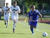 Petteri Forsell of Finland (R) and Boban Jovic of Slovenia (L) during football match of UEFA U21 European championships 2013 qualifications between Slovenia and Finland. Qualifications match for UEFA U21 European championships 2013 between Slovenia and Finland, was played on Tuesday, 5th of June 2012, in Ptuj city Stadium in Ptuj, Slovenia.
