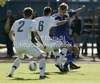 Boban Jovic of Slovenia, Matic Marusko of Slovenia and Rasmus Schuller of Finland during football match of UEFA U21 European championships 2013 qualifications between Slovenia and Finland. Qualifications match for UEFA U21 European championships 2013 between Slovenia and Finland, was played on Tuesday, 5th of June 2012, in Ptuj city Stadium in Ptuj, Slovenia.
