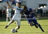 Rasmus Schuller of Finland (R) and Boban Jovic of Slovenia (L) during football match of UEFA U21 European championships 2013 qualifications between Slovenia and Finland. Qualifications match for UEFA U21 European championships 2013 between Slovenia and Finland, was played on Tuesday, 5th of June 2012, in Ptuj city Stadium in Ptuj, Slovenia.
