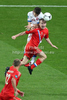 Vaclav Pilar of Czech and Aleksandr Aniukow of Russia during UEFA Football Euro 2012 match between Czech and Russia. Match of UEFA Football European Championships 2012 between Czech and Russia was played on Friday, 8th of June 2012 in Wroclaw, Poland.
