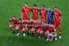 Russian team before start of during UEFA Football Euro 2012 match between Czech and Russia. Match of UEFA Football European Championships 2012 between Czech and Russia was played on Friday, 8th of June 2012 in Wroclaw, Poland.
