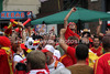 Spanish fans before start of UEFA Football Euro 2012 match between Italy and Spain. Match of UEFA Football European Championships 2012 between Italy and Spain was played on Sunday, 10th of June 2012 in Gdansk, Poland.
