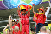 Spanish fans before start of UEFA Football Euro 2012 match between Italy and Spain. Match of UEFA Football European Championships 2012 between Italy and Spain was played on Sunday, 10th of June 2012 in Gdansk, Poland.
