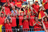 Spanish fans before start of UEFA Football Euro 2012 match between Italy and Spain. Match of UEFA Football European Championships 2012 between Italy and Spain was played on Sunday, 10th of June 2012 in Gdansk, Poland.
