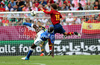 Sergio Ramos of Spain and Mario Balotelli of Italy during UEFA Football Euro 2012 match between Italy and Spain. Match of UEFA Football European Championships 2012 between Italy and Spain was played on Sunday, 10th of June 2012 in Gdansk, Poland.

