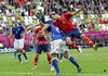 David Silva of Spain and Christian Maggio of Italy during UEFA Football Euro 2012 match between Italy and Spain. Match of UEFA Football European Championships 2012 between Italy and Spain was played on Sunday, 10th of June 2012 in Gdansk, Poland.
