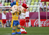 Mascots during UEFA Football Euro 2012 match between Italy and Spain. Match of UEFA Football European Championships 2012 between Italy and Spain was played on Sunday, 10th of June 2012 in Gdansk, Poland.

