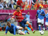 Cesc Fabregas of Spain and Daniele de Rossi of Italy during UEFA Football Euro 2012 match between Italy and Spain. Match of UEFA Football European Championships 2012 between Italy and Spain was played on Sunday, 10th of June 2012 in Gdansk, Poland.
