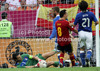 Gianluigi Buffon of Italy in action during UEFA Football Euro 2012 match between Italy and Spain. Match of UEFA Football European Championships 2012 between Italy and Spain was played on Sunday, 10th of June 2012 in Gdansk, Poland.

