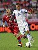 Jose Holebas of Greece and Daniel Kolar of Czech during UEFA Football Euro 2012 match between Czech and Greece. Match of UEFA Football European Championships 2012 between Czech and Greece was played on Tuesday, 12th of June 2012 in Wroclaw, Poland.
