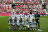 Greek team before start of during UEFA Football Euro 2012 match between Czech and Greece. Match of UEFA Football European Championships 2012 between Czech and Greece was played on Tuesday, 12th of June 2012 in Wroclaw, Poland.
