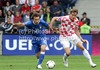 Andrea Pirlo of Italy and Nikica Jelavic of Croatia during UEFA Football Euro 2012 match between Italy and Croatia. Match of UEFA Football European Championships 2012 between Italy and Croatia was played on Thursday, 14th of June 2012 in Poznan, Poland.
