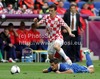 Christian Maggio of Italy and Ivan Perisic of Croatia during UEFA Football Euro 2012 match between Italy and Croatia. Match of UEFA Football European Championships 2012 between Italy and Croatia was played on Thursday, 14th of June 2012 in Poznan, Poland.
