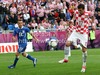 Mario Mandzukic of Croatia and Emanuele Giaccherini of Italy during UEFA Football Euro 2012 match between Italy and Croatia. Match of UEFA Football European Championships 2012 between Italy and Croatia was played on Thursday, 14th of June 2012 in Poznan, Poland.
