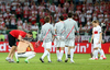 Polish team sad after lost UEFA Football Euro 2012 match between Poland and Czech republic. Match of UEFA Football European Championships 2012 between Poland and Czech republic was played on Saturday, 16th of June 2012 in Wroclaw, Poland.
