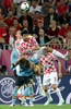 Vedran Corluka of Croatia, Sergio Ramos of Spain during UEFA Football Euro 2012 match between Croatia and Spain. Match of UEFA Football European Championships 2012 between Croatia and Spain was played on Monday, 18th of June 2012 in Gdansk, Poland.
