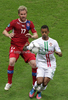 Nani of Portugal, Thomas Hubschman of Czech republic during UEFA Football Euro 2012 quaterfinal match between Czech republic and Portugal. Match of UEFA Football European Championships 2012 between Czech republic and Portugal was played on Thursday, 22th of June 2012 in Gdansk, Poland.
